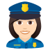 👮🏻‍♀️ woman police officer: light skin tone display on JoyPixels